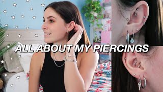 ALL ABOUT MY PIERCINGS | rook, tragus, daith &amp; MORE