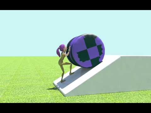 Pushing heavy objects, Animation Maya Autodesk