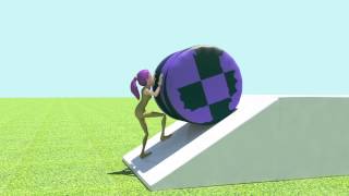 Pushing heavy objects, Animation Maya Autodesk