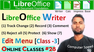 libreoffice | libreoffice writer | writer tutorial |libre office edit menu | track change in writer|