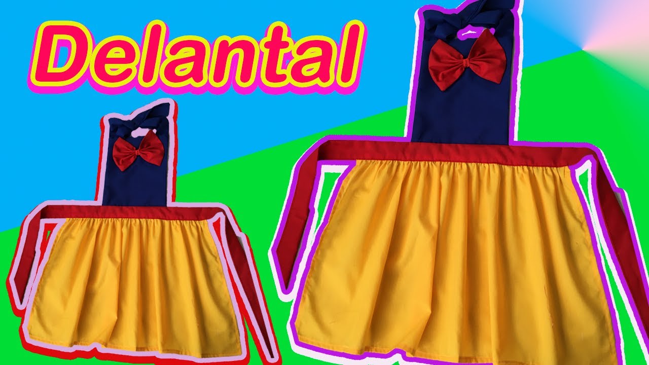 como hacer un mandil paso a paso - Mandil de Blanca Nieves - Como hacer un delantal fácil y sencillo