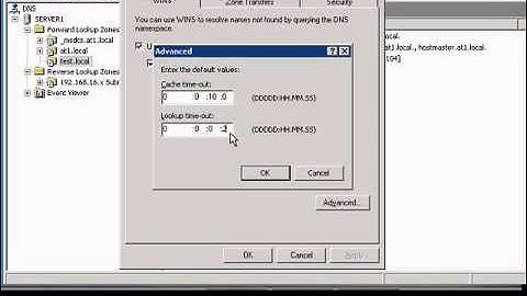 Edit lookup time for WINS forward lookup zone