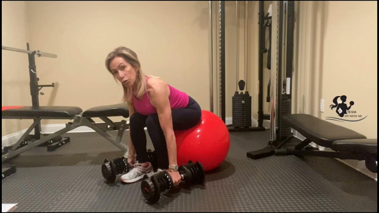 Stability Ball Dumbbell Row YouTube