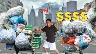 Cuánto gané juntado latas por un día en Canada/RECICLANDO