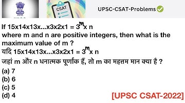 If 15x14x13x...x3x2x1 = 3^m x n where m and n are positive integers, then what is the maximum value