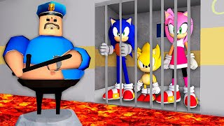 SUPER SONIC FAMILY VS BARRY'S PRISON RUN! ROBLOX OBBY