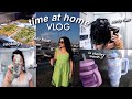 VLOG: time at home, curly hair, makeup updates, cooking, san diego