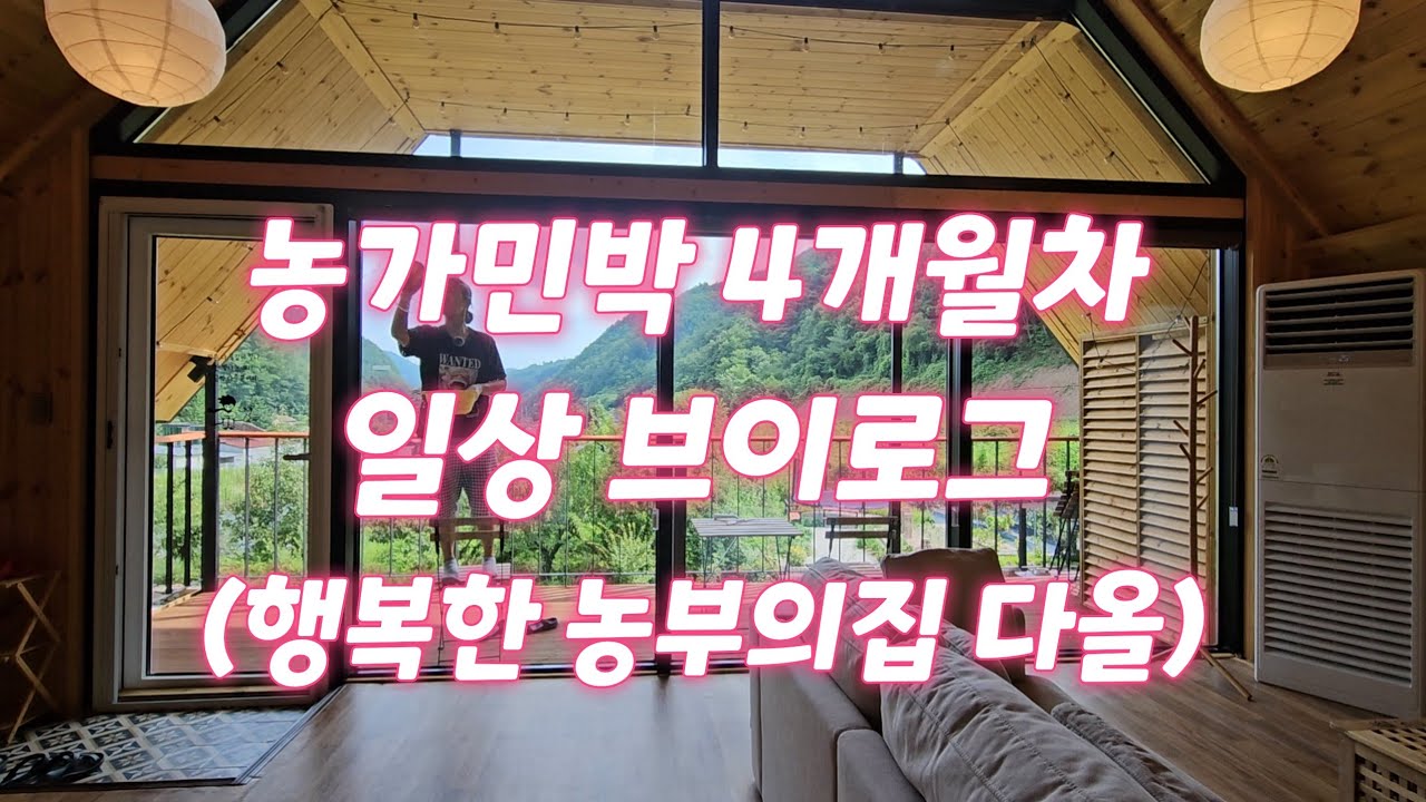 26.07. 농가민박 4개월차 일상 브이로그. 유리창 청소 대박. 행복한농부의집 다올.