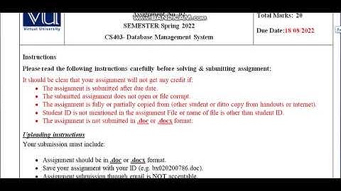 CS403 Assignment 2 Spring 2022 ||CS403 Assignment 2 Solution 2022 #cs403assingmnt2 #cs403assignmnt2