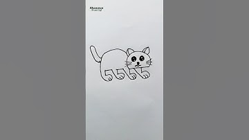 Creative 5555 Cat Drawing | Easy & Fun Number Art | How to Draw a Cat | Cute Drawing