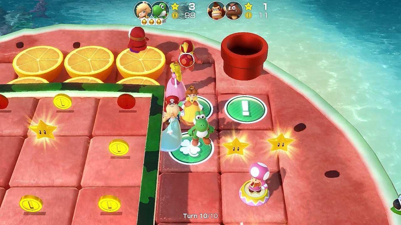 Super Mario Party Partner Party #2703 Watermelon Walkabout Rosalina & Yoshi vs Donkey Kong & Goomba