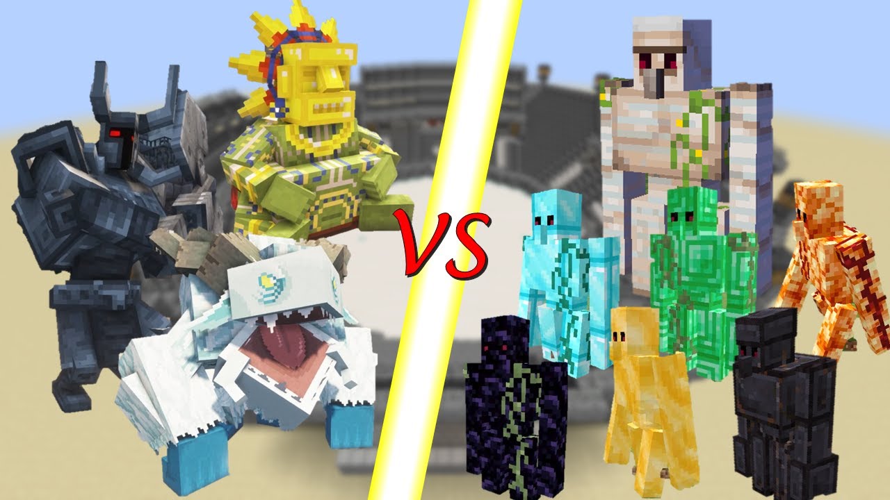 Mowzie's Mobs Boss vs All Golems! Minecraft mob battle! - YouTube