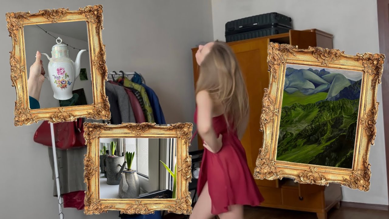 события двух месяцев🕯️vlog~новые холсты~прогулки с собакой~весна в квартире