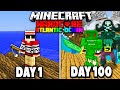 I Survived 100 Days in the Atlantic Ocean on Minecraft.. Here's What Happened..