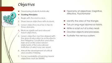 Principles Underlying Objectives