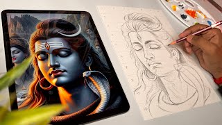 Draw With Me  Lord Shiva Drawing,  Mahadev Drawing,  Outline Tutorial
