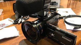 格安4Kビデオカメラ（本体＋広角レンズ＋マイク）レビュー kenuo 4K Camera