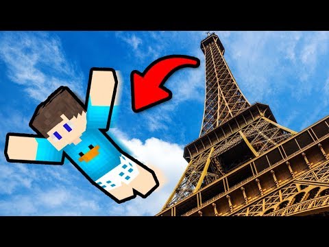 DERRUBEI MEU AMIGO DA TORRE EIFFEL NO MINECRAFT ! - DERRUBEI MEU AMIGO DA TORRE EIFFEL NO MINECRAFT !