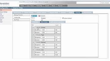 Revelation 2014 Admin / Helpdesk Setup / Priority / Priority Sets