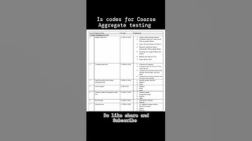 IS codes for Coarse Aggregate testing | #civilengineering #iscodes #trending #aggregates