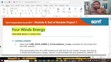 New Perspectives Excel 2019 Module 8 End of Module Project 1 | Four Winds Energy