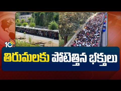 Huge Devotees Rush at Tirumala | తిరుమలకు పోటెత్తిన భక్తులు | 10tv - 10TVNEWSTELUGU