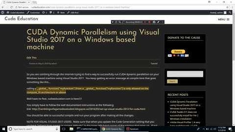 CUDA Dynamic Parallelism using Visual Studio 2017 on a Windows based machine |  CUDA Education