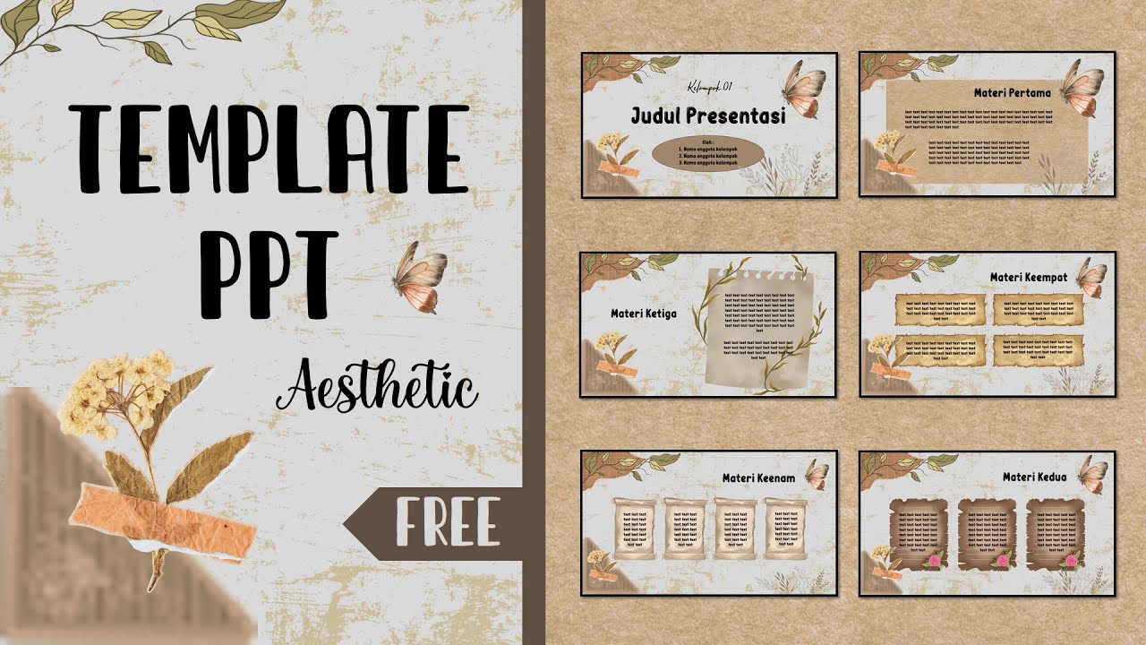 PART 59 📍 TEMPLATE PPT AESTHETIC [ VINTAGE THEME ]📍FREE DOWNLOAD YouTube