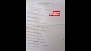 bca 2nd sem operating system  question paper #youtube #exam