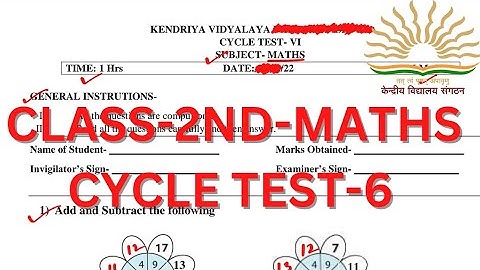 CLASS-2ND/MATHS/CYCLE  TEST-6/QUESTION PAPER/SAMPLE PAPER/SOLUTION #kvs #cbse #kv