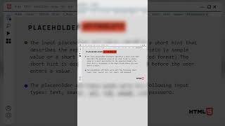 HTML Placeholder Attribute|#coding #webdesign #frontenddevelopment #shorts #html #reels#data