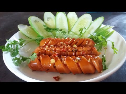 Cách làm XÚC XÍCH RIM TỎI ỚT cực ngon nhanh chóng | món ăn vặt | Nhi Châu | Mua đặc sản 3 miền