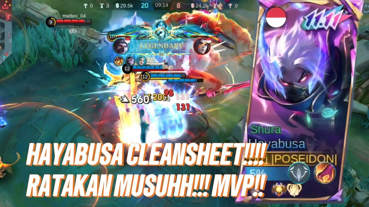 HAYABUSA CLEANSHEET!!!! RATAKAN MUSUH!! MVP!!! - Mobile Legends