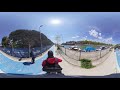 Electric unicycles at the sea side
