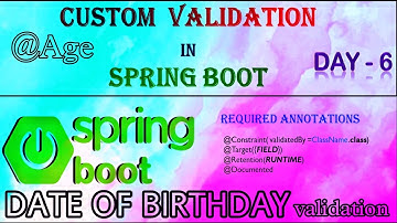 Spring Boot Day-6 Telugu [ Custom Validation ] #bsktrending #springboot #spring #java #api #swagger