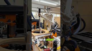 Pumpkin Carving Skeleton has a new friend #diyhalloween #animatronics #yardhaunt