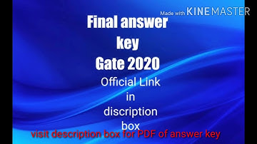 Gate 2020 final answer key