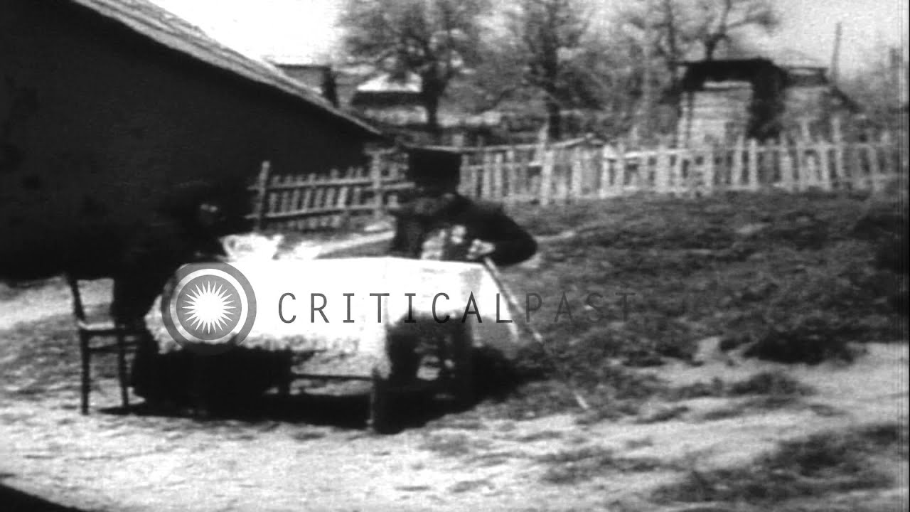 163 year old Shirali Mislimov with his wife in the mountainous regions of Russia. HD Stock Footage