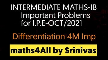 Differentiation first principle of differentiation|| Inter maths-1B imp 4 marks problem for IPE-2021