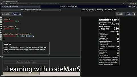 learn2code | freeCodeCamp (New) Responsive Web Design  -  Building a Nutrition Label: Step 66