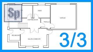 Autocad  3/3 Dibujar el plano de una casa paso a paso en Autocad 2015. Tutorial en español HD