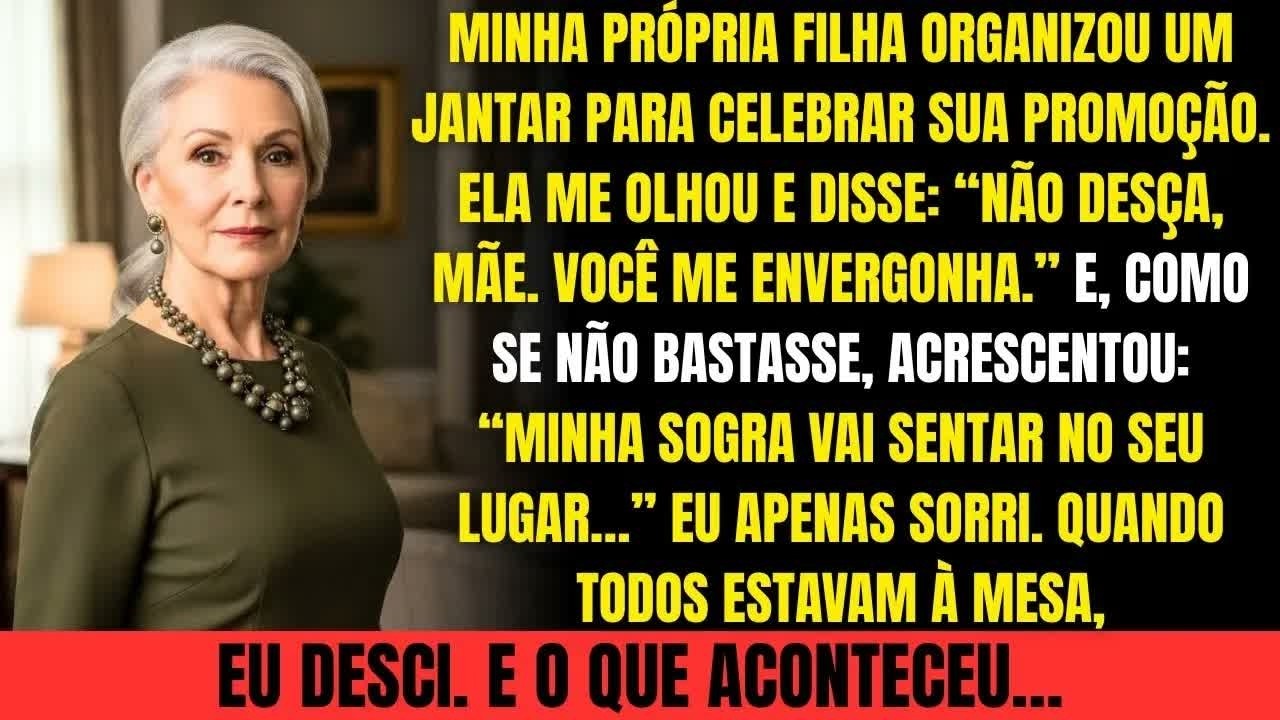 Enquanto descia a escada da minha própria casa, ouvi a minha filha dizer: “Não desças, mãe, fazes-me passar vergonha.” Ficou parada no corredor, vestida com um fato impecável, a taça de espumante...