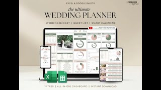 All-in-One Wedding Planner Spreadsheet  – Budget, Guest List, Seating Plan