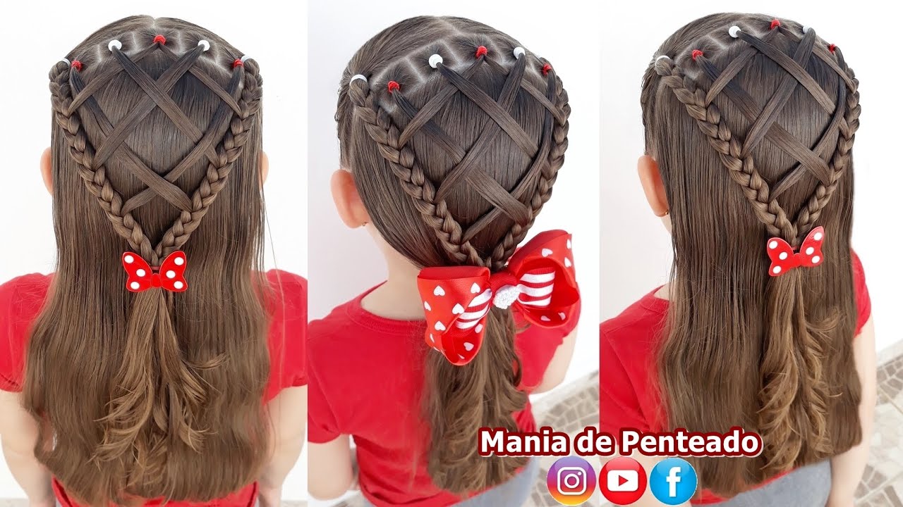 Mania de Penteado - Penteado Infantil com tranças e ligas