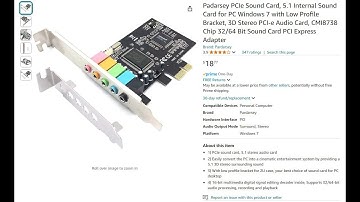 Padarsey PCIe Sound Card, CMI8738 Chip, Sound Card PCI Express Adapter