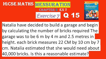 Mensuration Chapter 3 EX 7 Q 15 Cambridge Mathematics IGCSE Extended