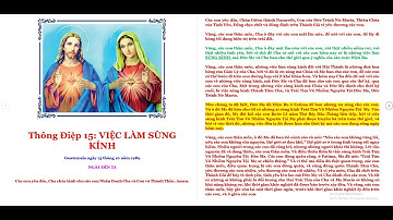 THÔNG ĐIỆP 15 VIỆC LÀM SÙNG KÍNH