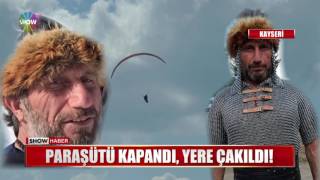 Paraşütü kapandı, yere çakıldı!