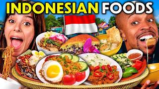 Americans Try Indonesian Food For The First Time! (Nasi Goreng, Mie Tek Tek, Gadogado)