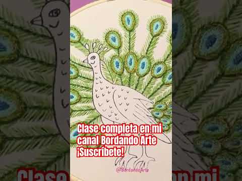 Bordado de pavoreal #embroidery #tutorial #handmade #bordar #bordandoarte #stitching #bordadoamano